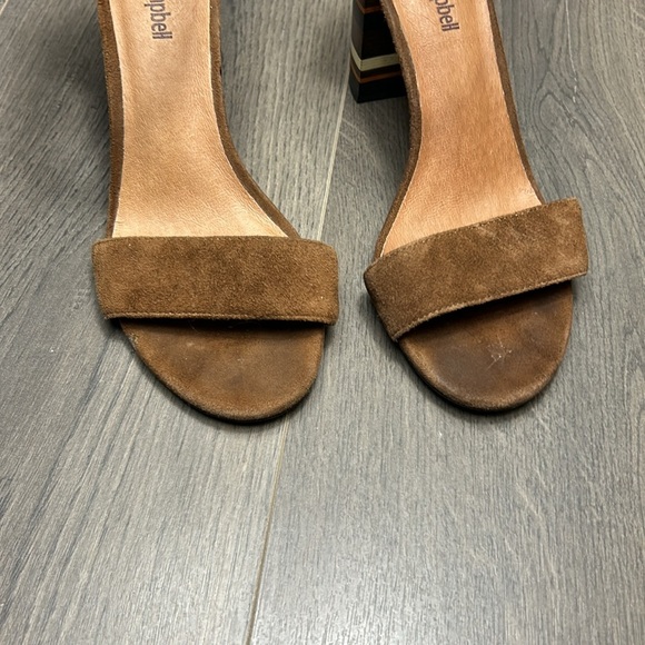 Jeffrey Campbell Lindsay Open Toe Brown Suede Striped Heels Size 9 - Picture 8 of 13